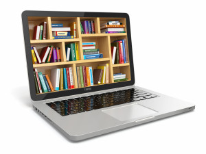 E-learning education or internet library. Conceptual image