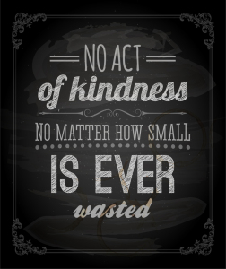 Quote Typographical Background, vector design. "No act of kindne